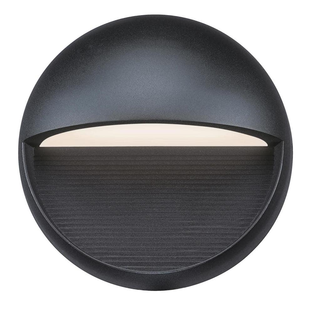 Winslett Textured Black LED Wall Fixture with Frosted Glass