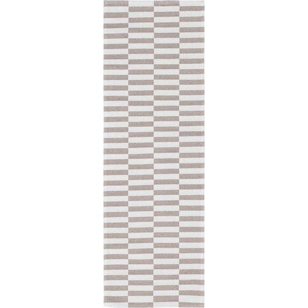 2' 2 x 3' 0 Rectangular Taupe/Ivory Modern Area Rug Unique Loom Decatur Collection Striped Geometric 