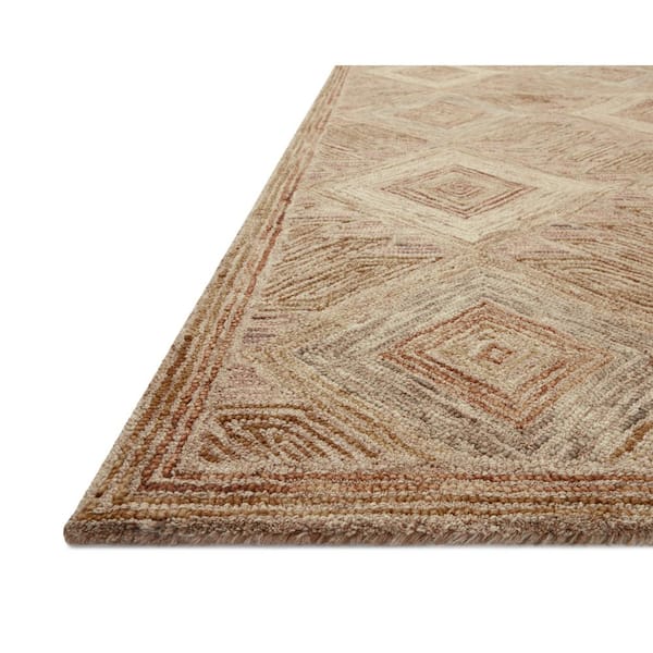 Varena Berry/Multi 18 in. x 18 in. Sample Modern 100% Wool Sample Rug