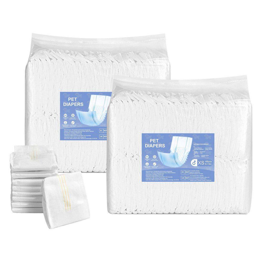 XS Disposable Super Absorbent Dog Diapers 96-Pack XSDSADD96 - The