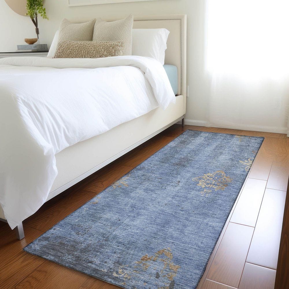 Chantille Machine Washable Indoor/Outdoor Abstract ACN1788 Denim 2 ft. 3 in. x 7 ft. 6 in. Runner Rug price history on PriceWatchPro