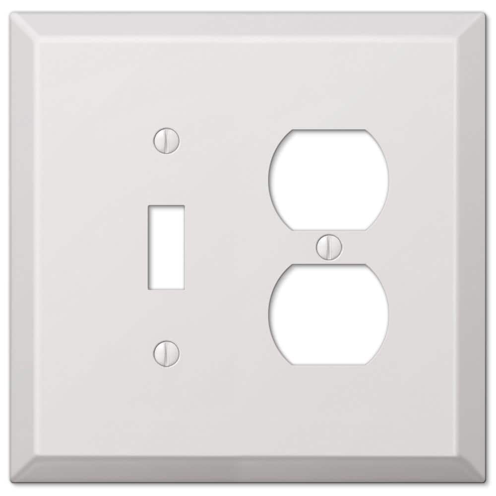 White Steel 2-Gang Oversized Wallplate