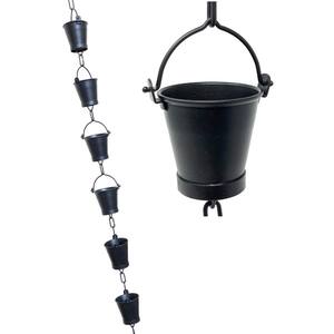 8.5 ft. Black Aluminum Bucket Rain Chain