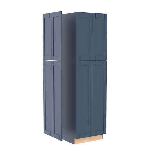 Home Decorators Collection Washington 23.8 in. W x 0.75 in. D x 90 in. H in Vessel Blue Shaker Stock Assembled Pantry Kitchen Cabinet End Panel