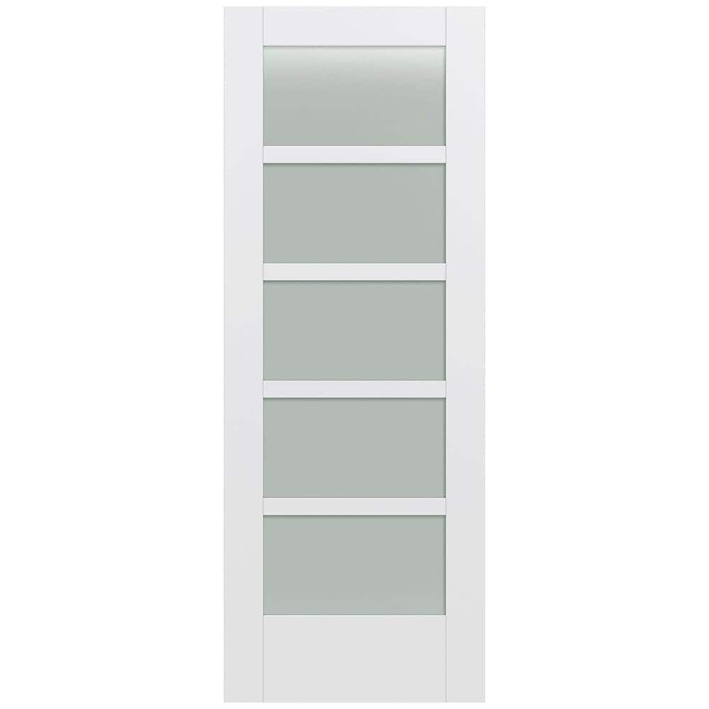 32 in. x 80 in. MODA Primed PMT1055 Solid Core Wood Interior Door Slab w/Translucent Glass 32 in. x 80 in. MODA Primed PMT1055 Solid Core Wood Interior Door Slab w/Translucent Glass