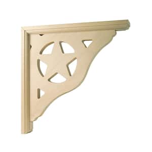 Star Gingerbread Bracket with Mounting Hardware - 10 in. x 10 in. x 1.5 in. - Solid Unfinished Hardwood - Indoor Outdoor