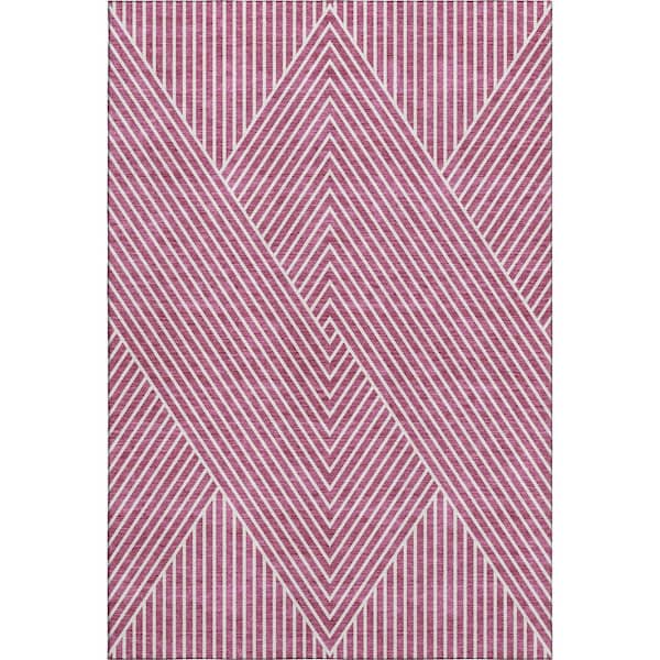 Addison Rugs Mayfield Premium Machine Washable Abstract AMF937 Blush 9 ft. x 12 ft. Area Rug