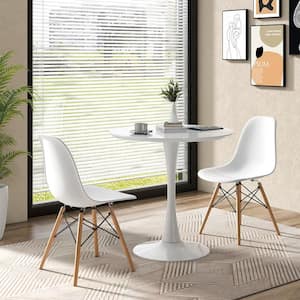 3-Piece Dining Kitchen Set Modern Round Dining Table Chairs Set for Small Space