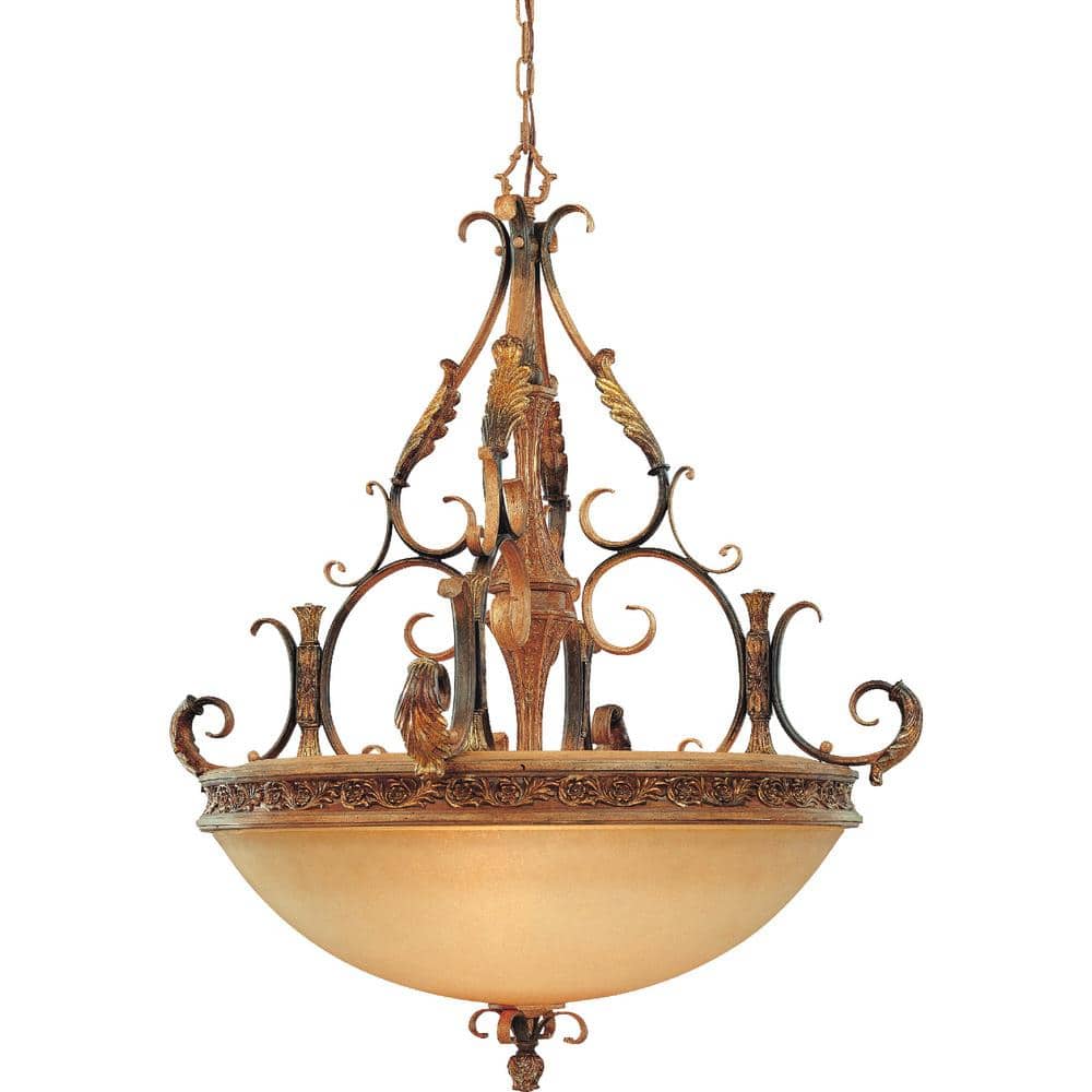 Volume Lighting Venetian 5-Light Heirloom Umber Bowl-Shaped Pendant ...