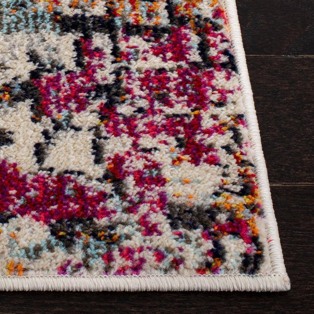 Black Synthetic Flat Woven Non-slip Square Rug