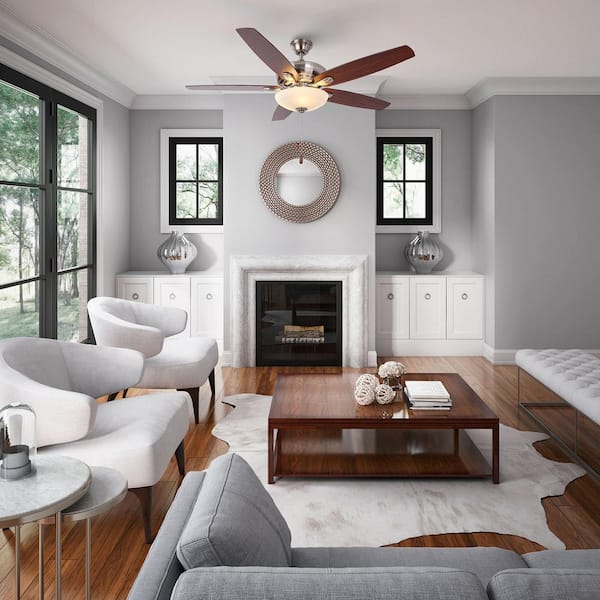 IHOMEadore 52 in. Indoor Polished Nickel Downrod and Flush