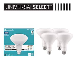 Universal Select 75/90/120-Watt Equivalent BR40 Dimmable LED Flood Light Bulb with Selectable Color Temperature (4-Pack)