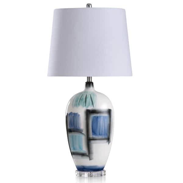 StyleCraft Rosalind 33 in. Blue, White, Black Lamp