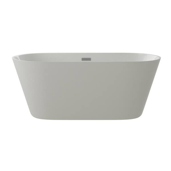 A&E Aldine 59 in. Acrylic Flatbottom Non-Whirpool Bathtub in White High-Gloss
