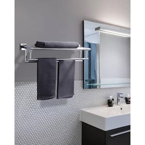 24 in. Wall Mounted Double Towel Bar in Polished Chrome