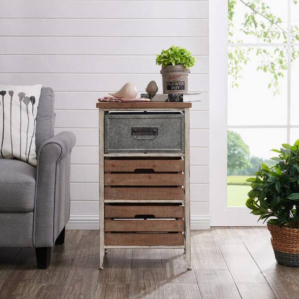 FirsTime & Co. 31.5 in. Maxwell Crates 3 Drawer Table