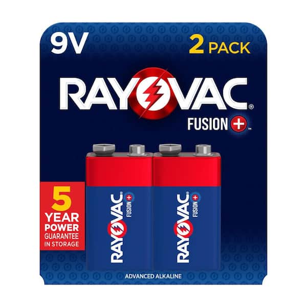 Fusion 9-Volt Batteries, Alkaline 9-Volt Batteries (2-Pack)