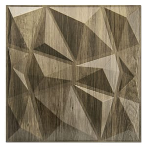19.7 in. x 19.7 in. Wood Diamond Design Textures 3D PVC Wall Panels Interior Wall Decor Pack 12 Tiles (32 sq. ft./Case)