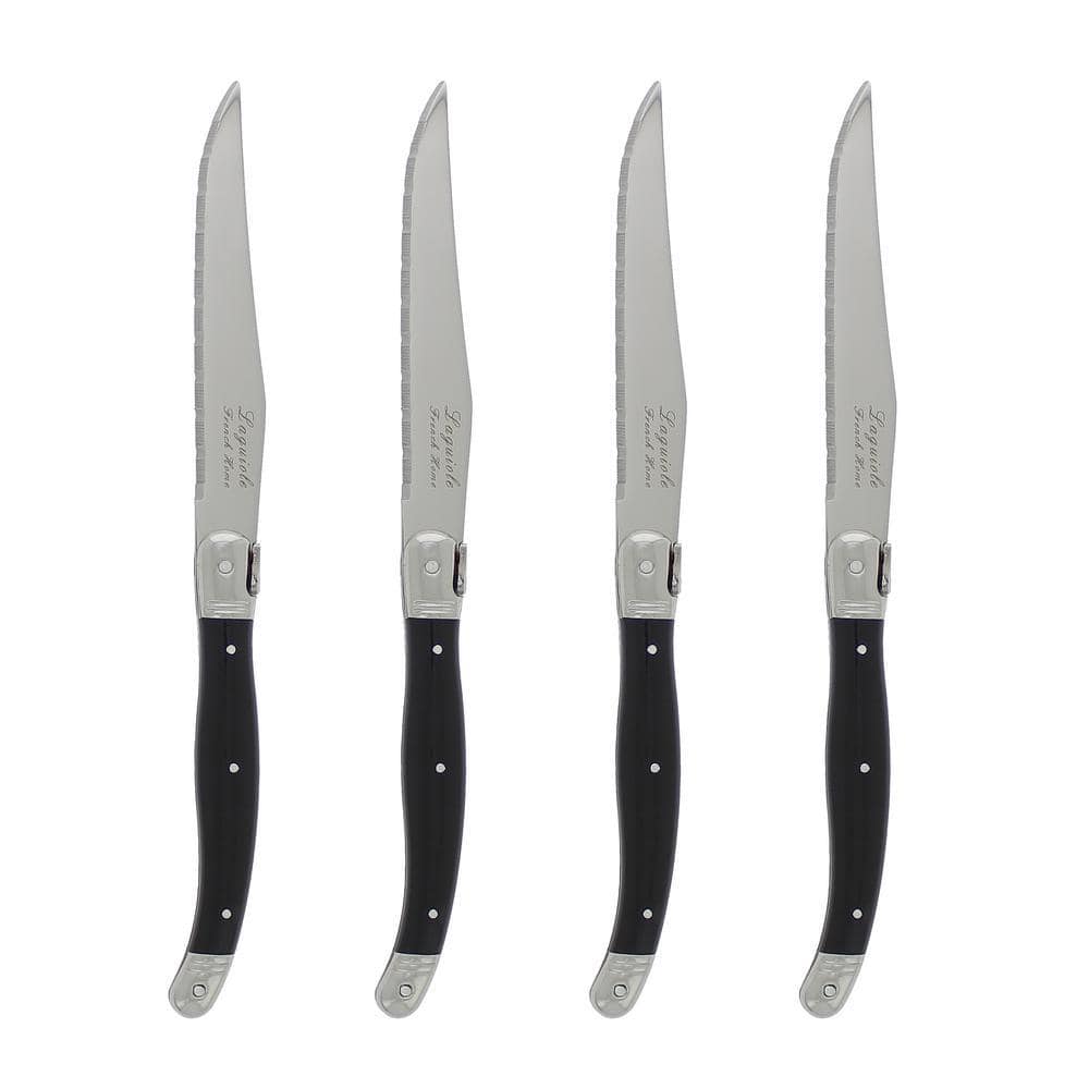French Home Laguiole 4-Piece Black Steak Knives LG012
