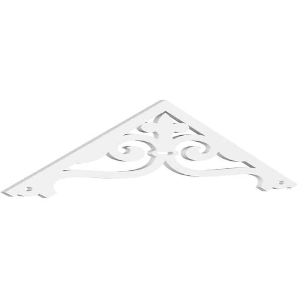 Ekena Millwork Pitch Finley 1 in. x 60 in. x 15 in. (5/12) Architectural Grade PVC Gable Pediment Moulding
