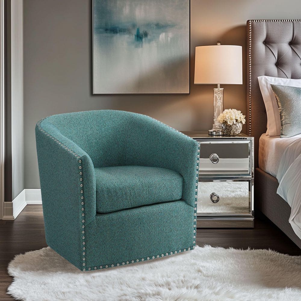 Madison Park Memo Swivel Chair, Teal, image size:1000x1000