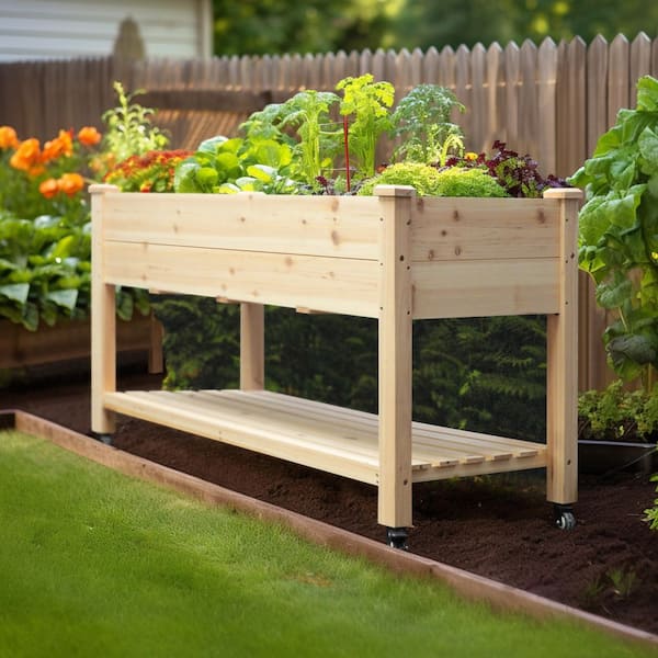 VEIKOUS 47 in. x 24 in. x 33 in. Cedar Wood Color Wooden
