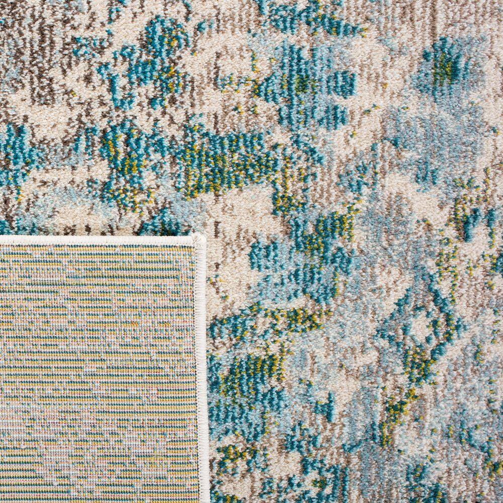 Monaco Green and Turquoise Abstract 9' x 12' Synthetic Area Rug