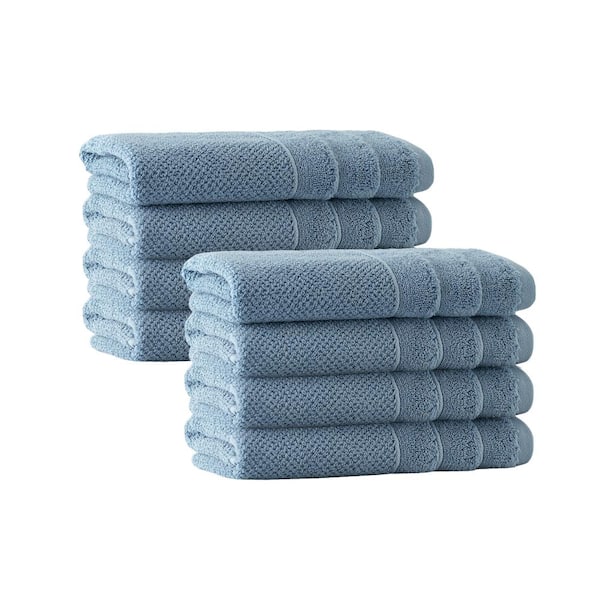 Enchante Home Veta 8-Pieces Denim Turkish Cotton Hand Towels