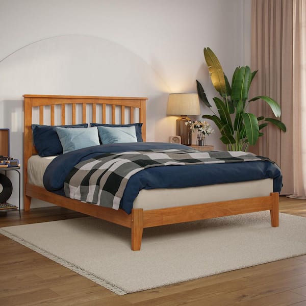 AFI Mission Light Toffee Natural Bronze Solid Wood Frame Full Low Profile Platform Bed