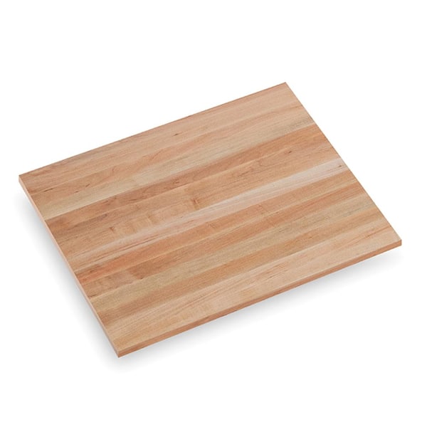2.5 ft. L x 25 in. D x 1.5 in. T Finished Maple Solid Wood Butcher Block Countertop with Square Edge