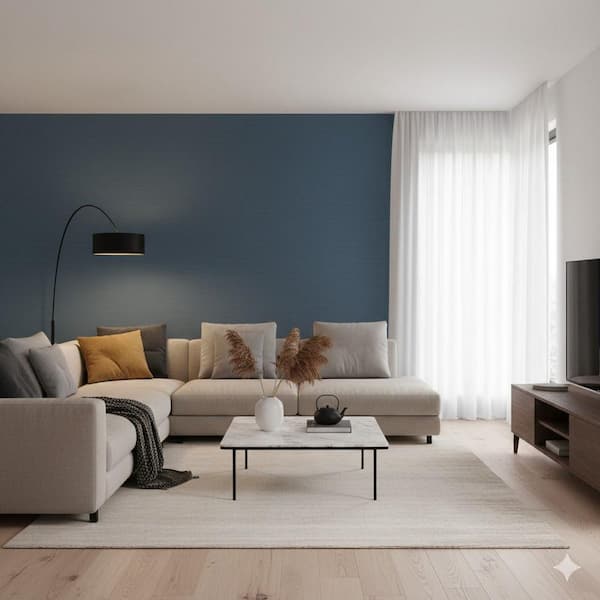 Designer Colors Navy Abstract Texture Shimmer Finish Non-Woven Non-Pasted Wallpaper Sample