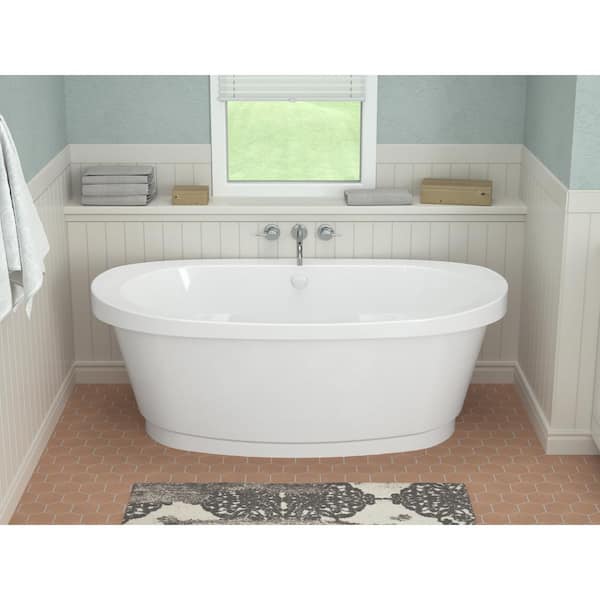 American Acrylic 66.875 x 29.5 White Oval Freestanding Soaking Batht – US  Bath Store