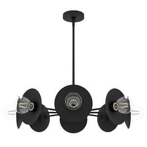 Fernando 8-Light Matte Black Starburst Chandelier for Dining Rooms with No Bulbs Included