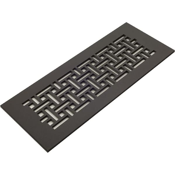 Reggio Registers Basketweave Series 12 in. x 4 in. Oil Rubbed Bronze Steel Vent Cover Grille Without Mounting Holes