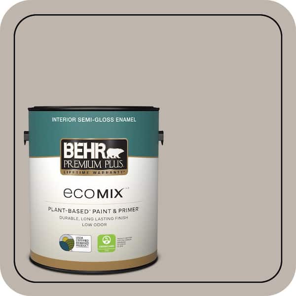 1 gal. #PPU18-12 Graceful Gray Semi-Gloss Enamel EcoMix Plant-Based Interior Paint & Primer
