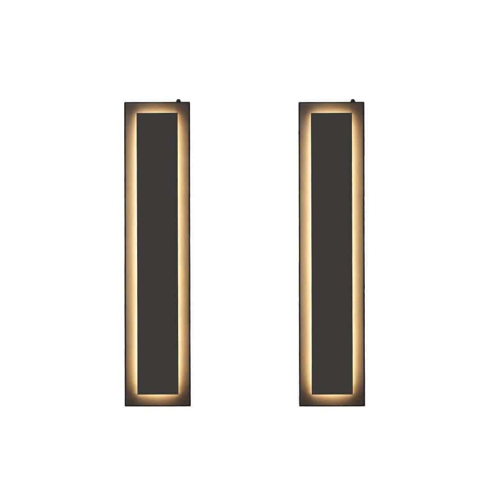 2-Pack 23.6 in Black Dusk to Dawn Outdoor Wall Light, All-Weather Built-in LED Exterior Wall Sconce, Energy Saving price history on PriceWatchPro