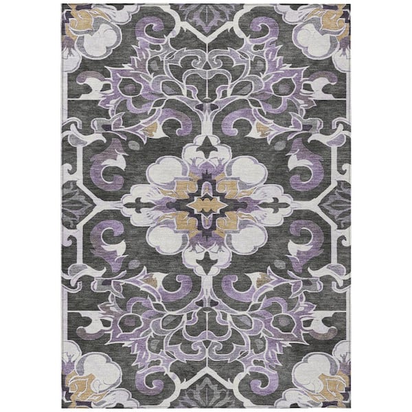 Chantille Machine Washable Indoor/Outdoor Abstract ACN1947 Purple 10 ft. x 14 ft. Area Rug