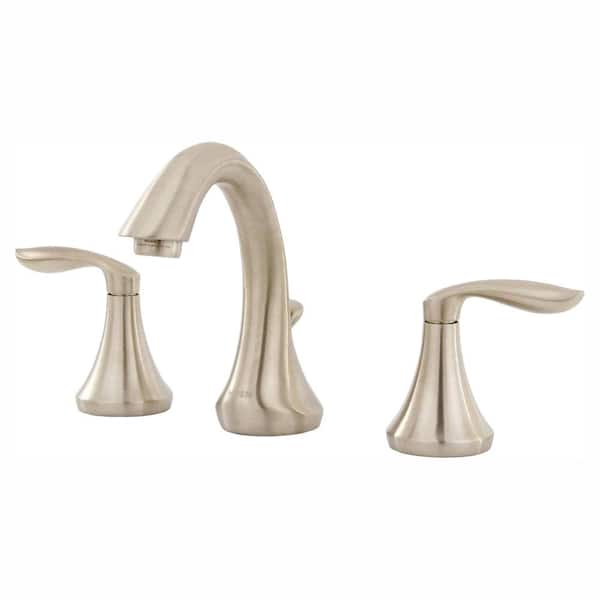 Moen Eva 8 In Widespread 2 Handle High Arc Bathroom Faucet Trim Kit In Brushed Nickel Valve Not Included T6420bn The Home Depot