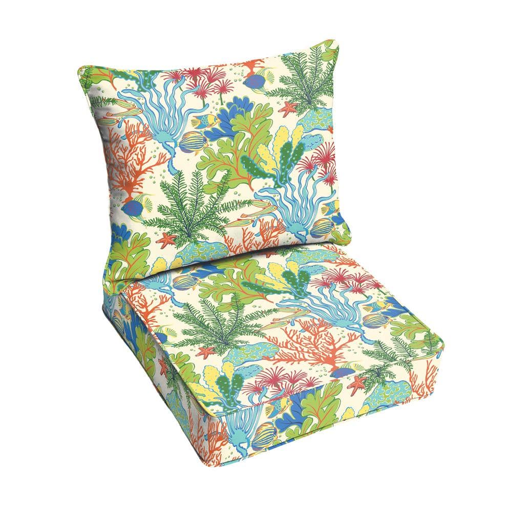 23 in. x 25 in. Deep Seating Outdoor Pillow and Cushion Set in Splish Splas
