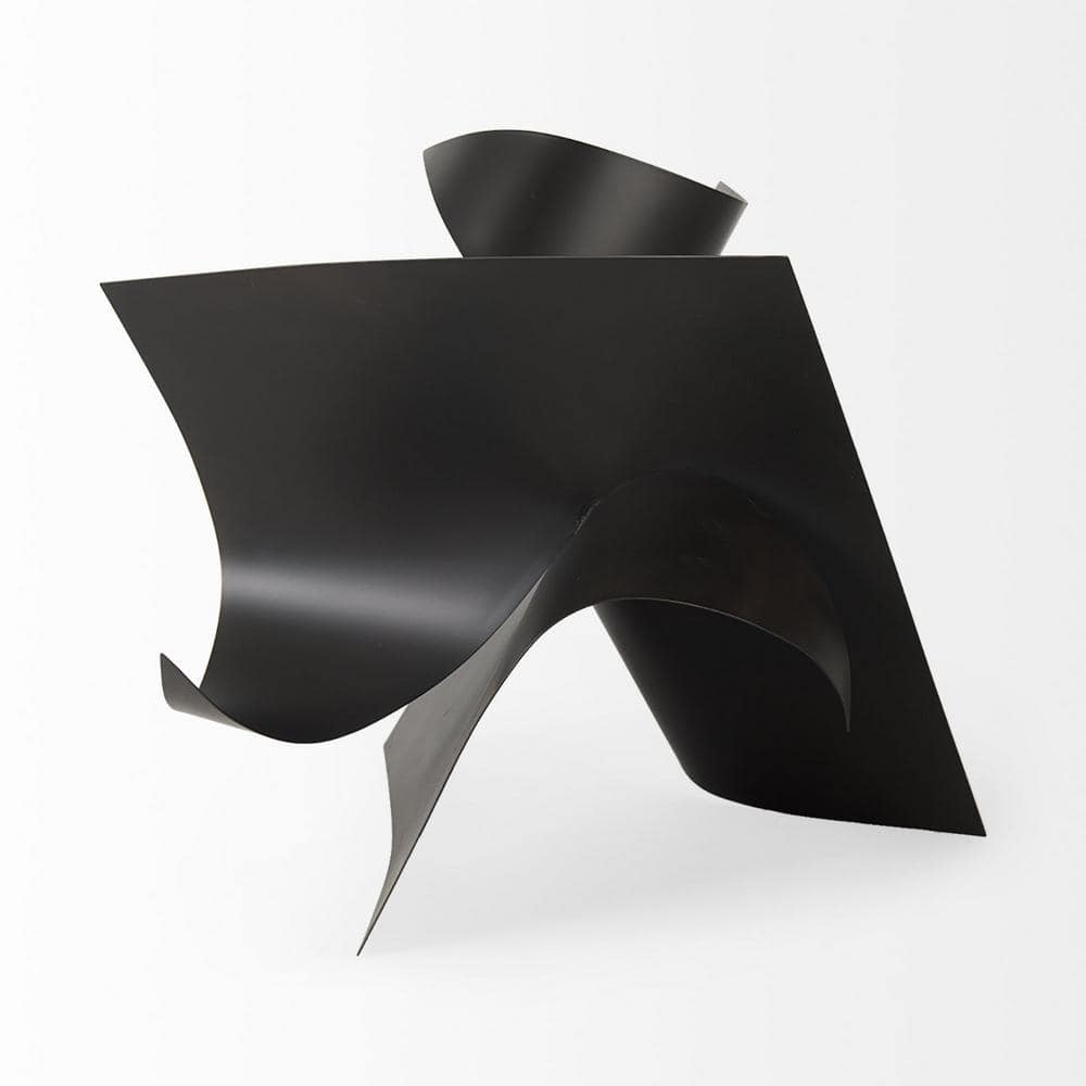 18" Black Metal Contemporary Abstract Sculpture