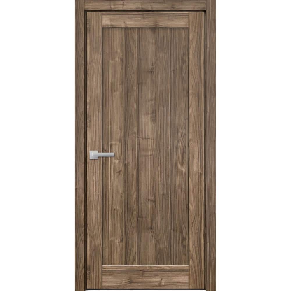 30 in. x 80 in. 1-Panel Walnut Finished MDF Sliding Door with Hardware price history on PriceWatchPro