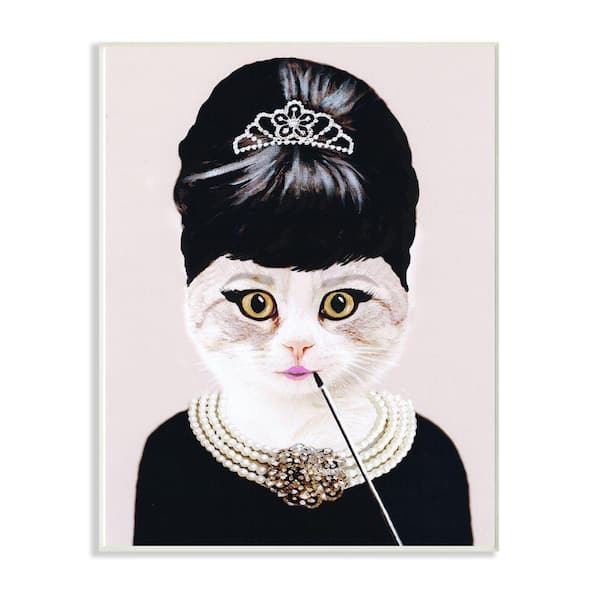 Stupell Industries 10 in. x 15 in. " Fashion Feline Jewelry And Makeup Cat" by Coco de Paris Wall Plaque Art