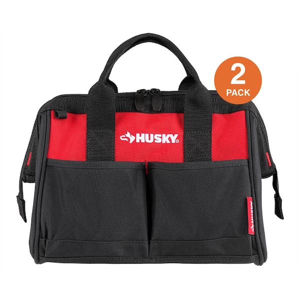 Husky 12 in. 4-Pocket Zippered Tool Bag (2-Pack)