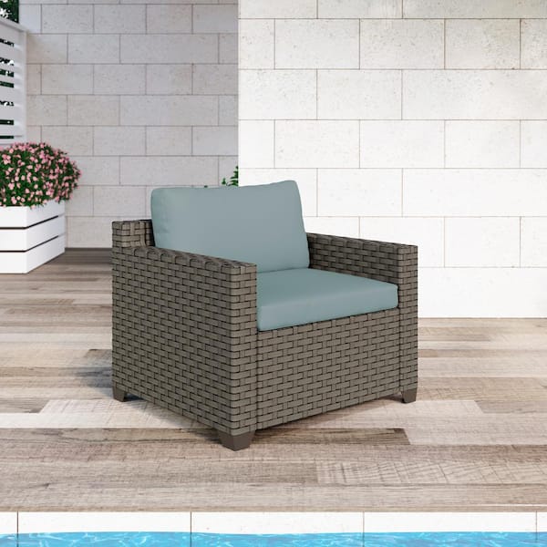 TK CLASSICS Keys Metal Outdoor Sectional with Sky Blue Cushions