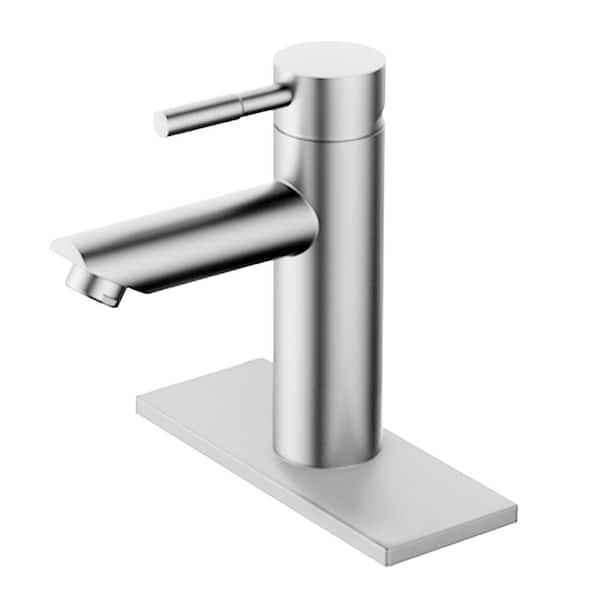 The Plumber's Choice Matte Black Bathroom Sink Lavatory Faucet 1 Handle for 1 or 3 Hole, Stainless Steel, Supply lines Included, 1.2 GPM