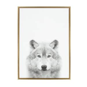33 in. x 23 in. "Wolf" by Tai Prints Framed Canvas Wall Art
