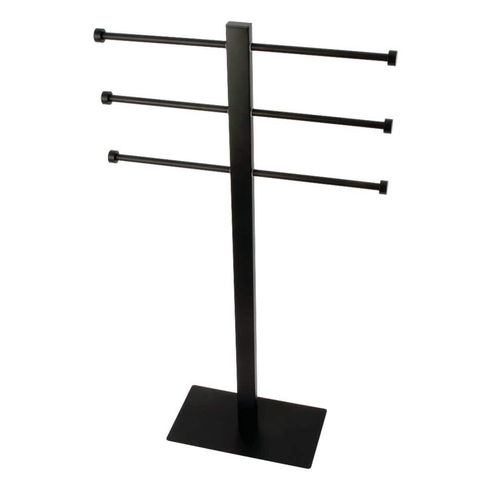Matte Black Stainless Steel Freestanding T-Shape Towel Holder