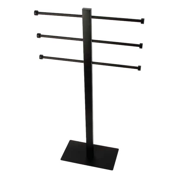 Edenscape 3-Bar Freestanding Towel Rack in Matte Black