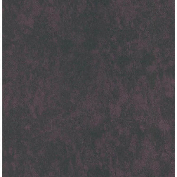 Brewster Leather Textured Deep Purple Wallpaper Sample