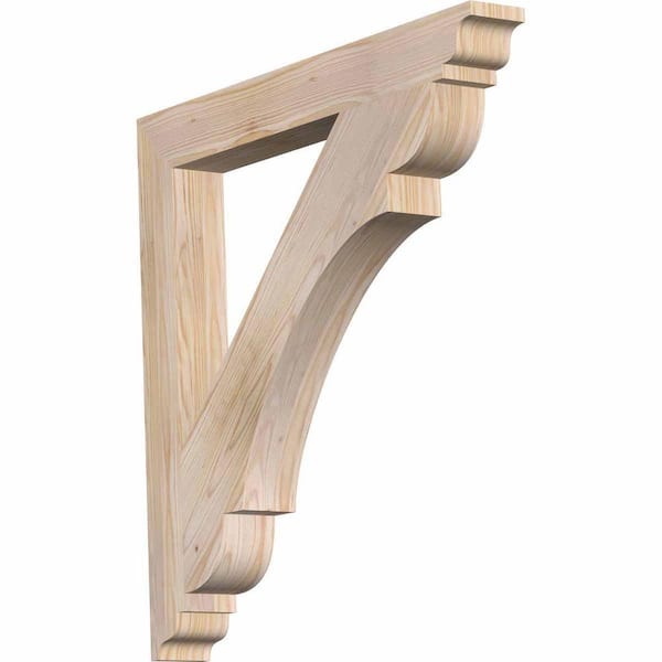 Ekena Millwork 3.5 in. x 32 in. x 32 in. Douglas Fir Olympic Traditional Smooth Bracket